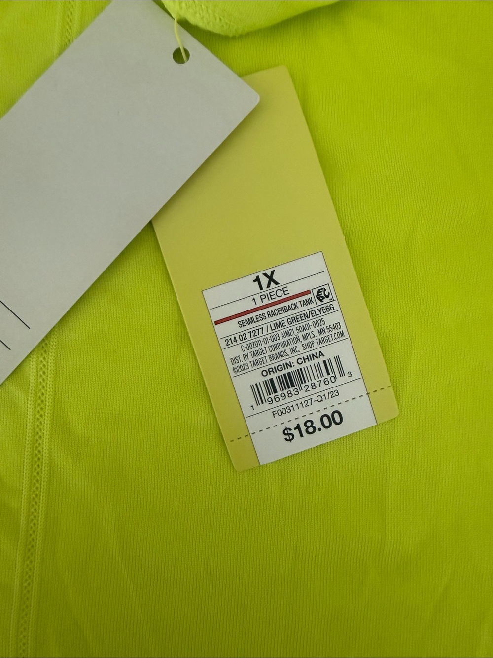 Target Neon Yellow Racerback Tank Top#M19 - Picture 2 of 5